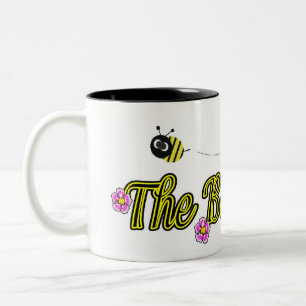 the bee lady with flowers Two-Tone coffee mug
