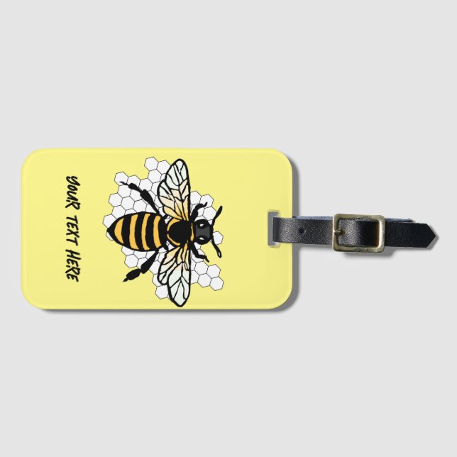The bee luggage tag (Front Horizontal)