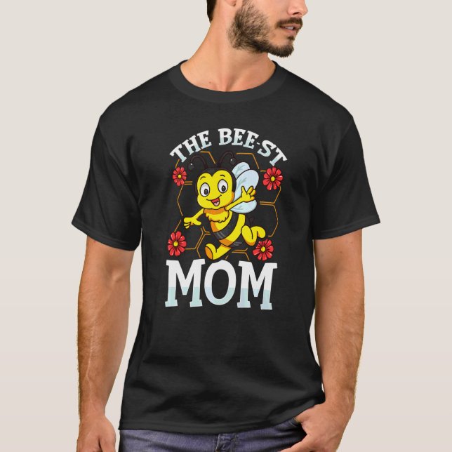 The Bee St Mum Cute & Tender Pun Theme For Motheru T-Shirt (Front)
