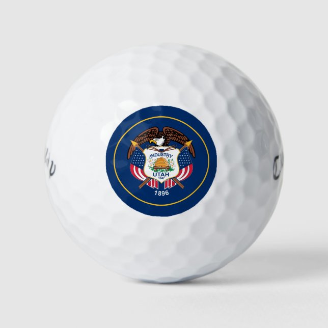 The Beehive State Industry Flag of Utah Golf Balls (Front)