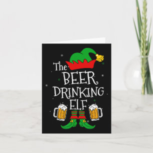The Beer Drinking Elf Matching Family Drinker Merr Card