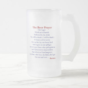 The Beer Prayer Beer Mug! Frosted Glass Beer Mug