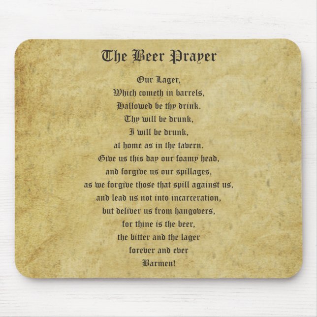 The Beer Prayer Mouse Mat (Front)
