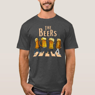 The Beers Abbey Road Parody Funny Beer Lovers Funn T-Shirt