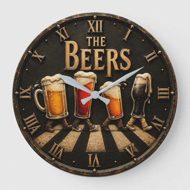 The Beers Abbey Road Pub Bar Man Cave Gift Large Clock (Front)
