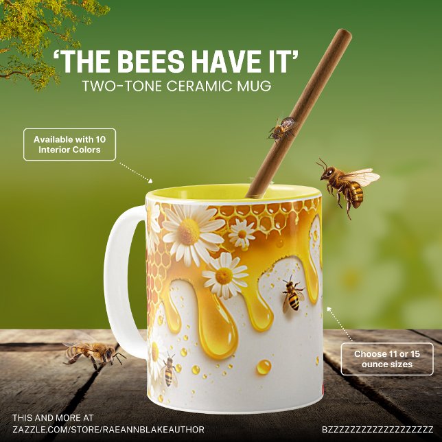 "The Bees Have It" Two-tone Ceramic Mug (Creator Uploaded)