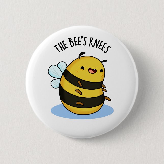 The Bees Knees Funny Bumble Bee Pun  6 Cm Round Badge (Front)