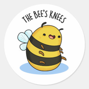 The Bees Knees Funny Bumble Bee Pun  Classic Round Sticker
