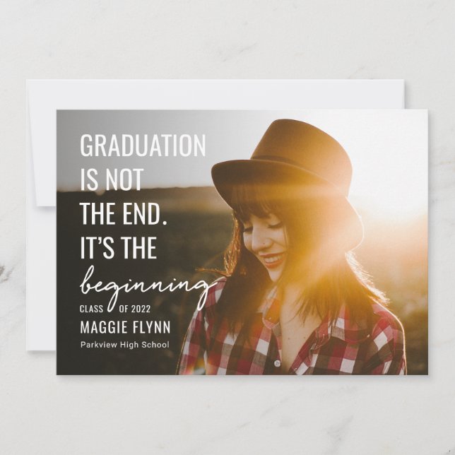 The Beginning Editable Colour Graduation Invitatio Invitation (Front)