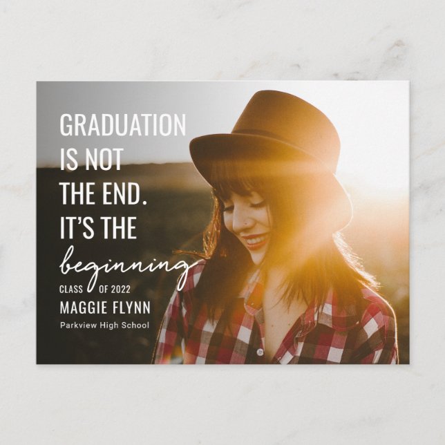 The Beginning Editable Colour Graduation Postcard (Front)