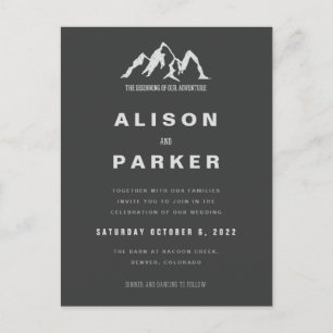 THE BEGINNING OF OUR ADVENTURE-WEDDING INVITATION  POSTCARD