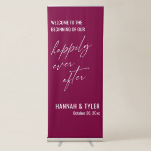 The Beginning of Our Happily Ever After Cabernet Retractable Banner