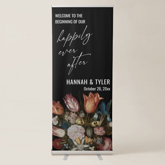 The Beginning of Our Happily Ever After Welcome Retractable Banner (Front)