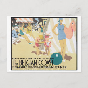 The Belgian Coast Travel Poster Postcard