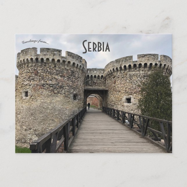 The Belgrade Fortress in Belgrade Serbia Postcard (Front)