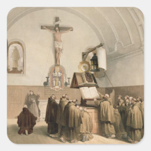 The Bell Ringers at the Oratory of the Capucines, Square Sticker