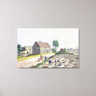 The Belle Alliance Farm after  Battle of Canvas Print