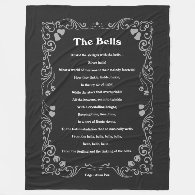 The Bells by Edgar Allan Poe Fleece Blanket (Front)