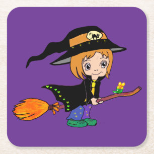 The beloved witch. square paper coaster