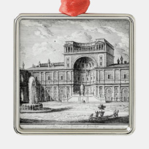 The Belvedere Court in the Vatican Rome Metal Tree Decoration