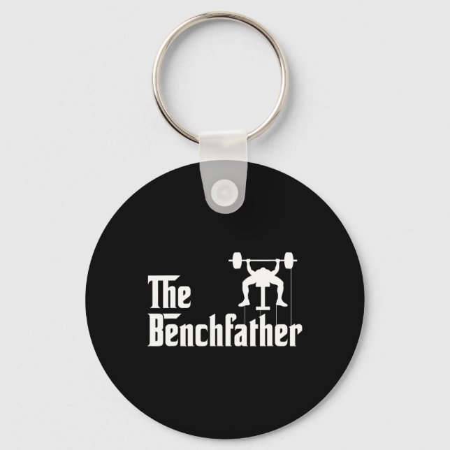 The Benchfather Bodybuilding Gym Bro Funny Bench P Key Ring (Front)