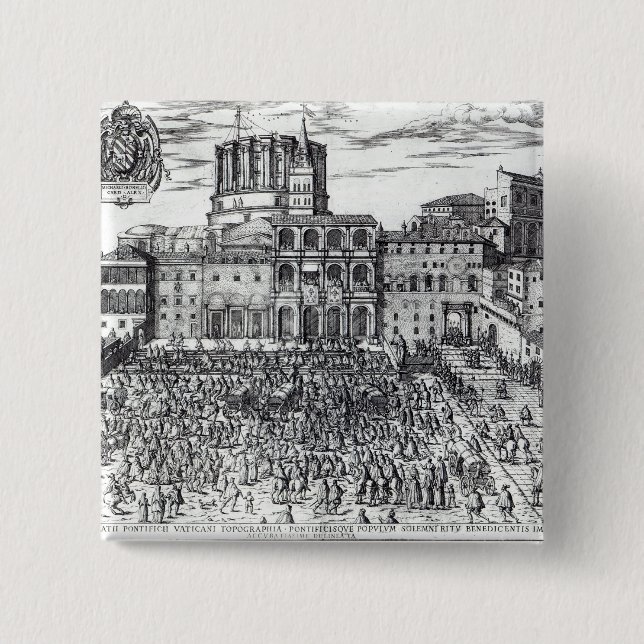 The Benediction of Pope Pius V 15 Cm Square Badge (Front)