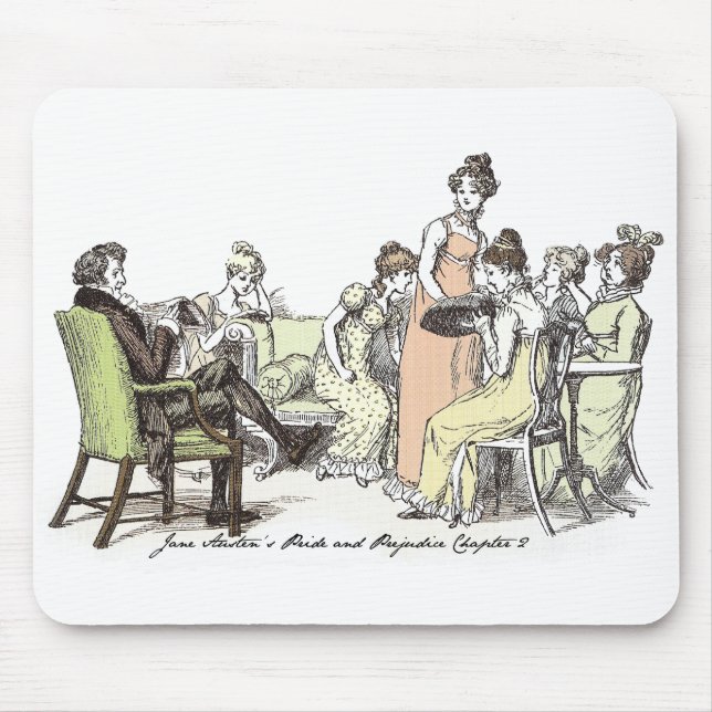 The Bennet Family, Jane Austen Pride and Prejudice Mouse Mat (Front)