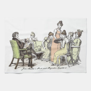 The Bennet Family - Jane Austen Pride & Prejudice Tea Towel
