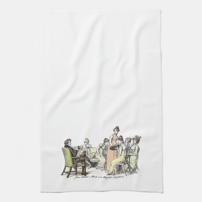 The Bennet Family - Jane Austen Pride & Prejudice Tea Towel (Vertical)
