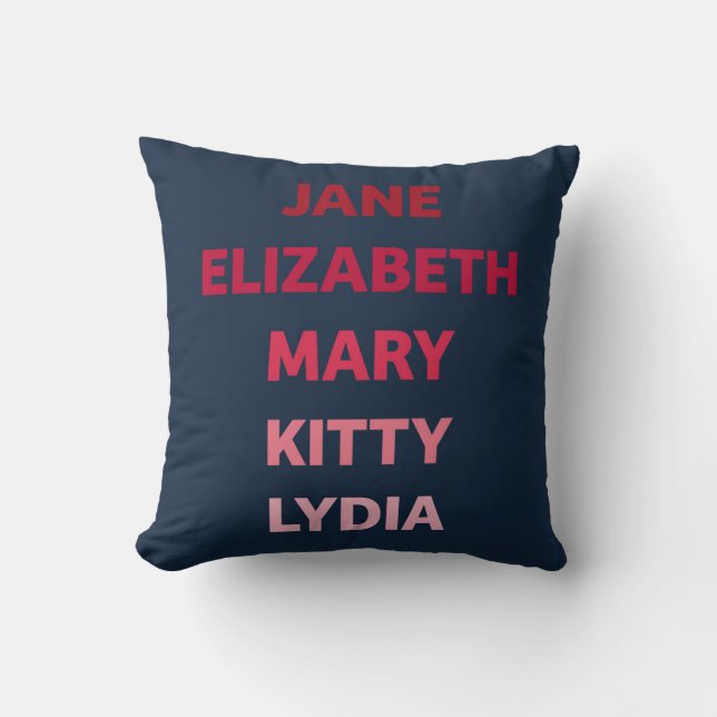 The Bennet Sisters from Pride and Prejudice Cushion (Front)