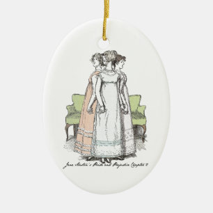 The Bennet Sisters - Jane Austen's P&P Ch 2 Ceramic Tree Decoration