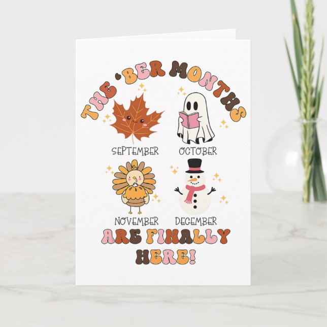 The Ber Months Are Finally Here Ghost Turkey Thank Card (Front)