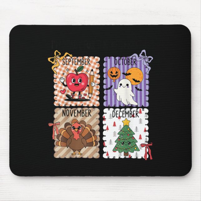 The ber Months Back To School Halloween Thanksgivi Mouse Mat (Front)