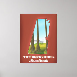 The Berkshires Massachusetts map Canvas Print