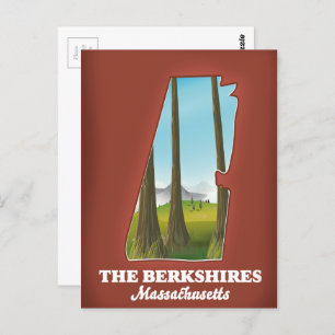 The Berkshires Massachusetts map Postcard
