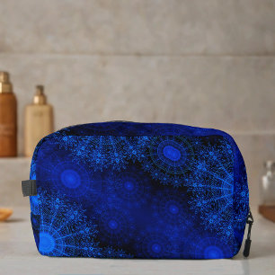 The berry blue sparkling flower art dopp kit
