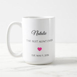 The Best Aunt Ever Personalised Name and Date Coffee Mug