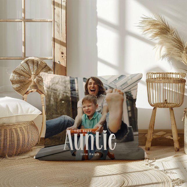 The Best AUNTIE' Custom Photo Cute Gift  Cushion (Creator Uploaded)