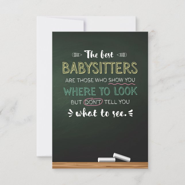 The best Babysitters Thank You Card (Front)