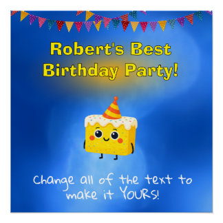 The Best Birthday Party Cake Poster