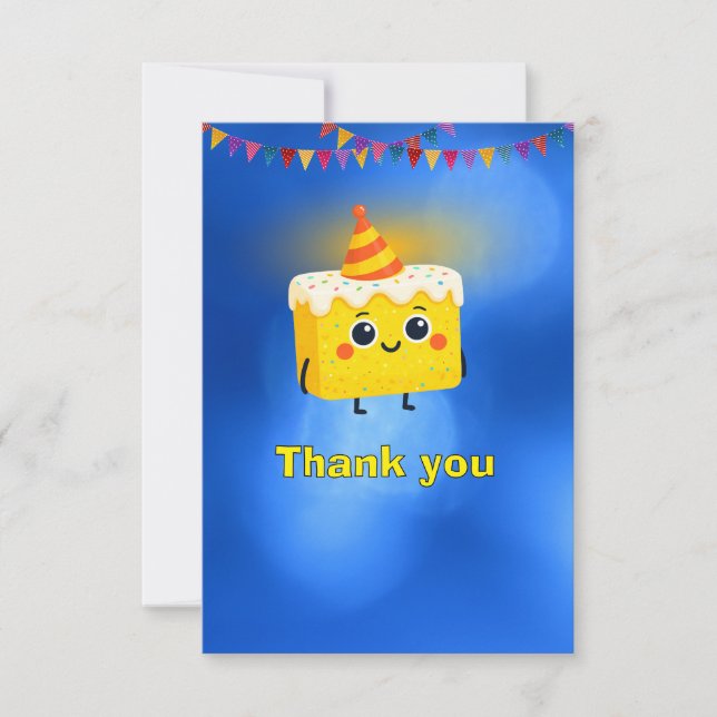 The Best Birthday Party Cake Thank You Card (Front)