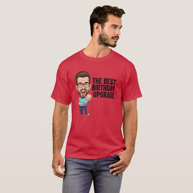 The Best Birthday Upgrade Dad with Glasses T-Shirt (Front Full)