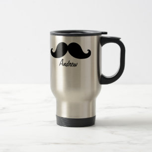 THE BEST BLACK MUSTACHE PERSONALIZED TRAVEL MUG