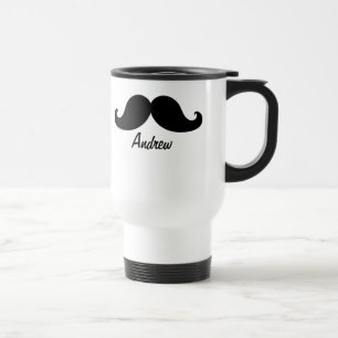 THE BEST BLACK MUSTACHE PERSONALIZED TRAVEL MUG