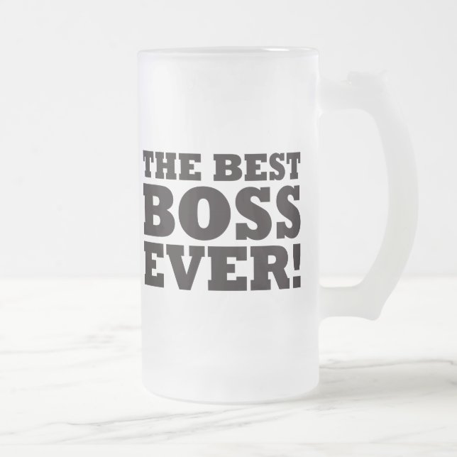 The Best Boss Ever Frosted Glass Beer Mug (Right)
