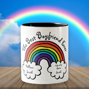 The Best Boyfriend Ever Rainbow Two-Tone Coffee Mug