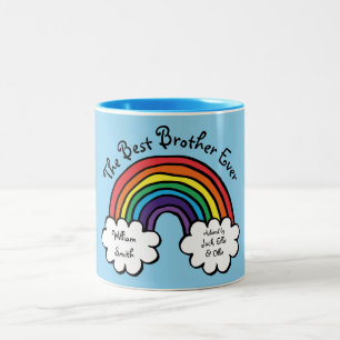 The Best Brother Ever Rainbow Blue Two-Tone Coffee Mug