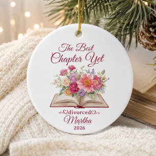 The best chapter yet, personalised divorce ceramic tree decoration