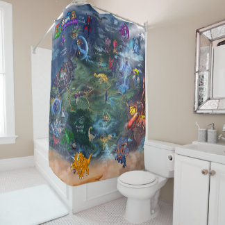 The Best Clash Wizards Dinosaurs Dragons Vampires  Shower Curtain