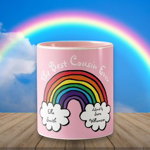 The Best Cousin Ever Rainbow Pink Two-Tone Coffee Mug
